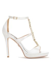 Badgley Mischka | White Pilar T-strap Evening Shoe | Lyst