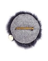 Yves Salomon | Purple Fox Face Fur Pin Badge | Lyst