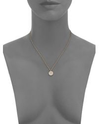 Mija | Metallic Chalcedony & White Sapphire Mini Button Necklace | Lyst
