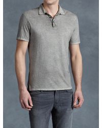John Varvatos | Gray Soft Collar Peace Polo for Men | Lyst