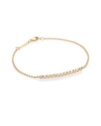 Zoe Chicco | Metallic Diamond & 14k Yellow Gold Curved Bezel Bar Bracelet | Lyst