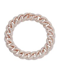 Anne Sisteron - Pink 14kt Rose Gold Diamond Luxe Chain Link Bracelet - Lyst
