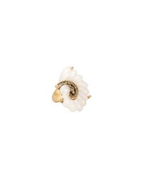 Oscar de la Renta | White Resin Swirl Scalloped Ring | Lyst