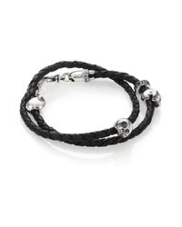 King Baby Studio | Metallic Thin-Braided Double Wrap Leather Bracelet for Men | Lyst