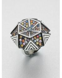 M.c.l Matthew Campbell Laurenza | Metallic Enamel & Semi-precious Multi-stone Hexagon Ring | Lyst