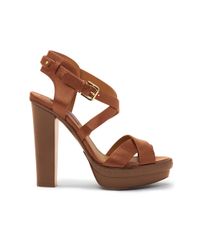 Pink Pony | Brown Calfskin Geanna Ii Sandal | Lyst