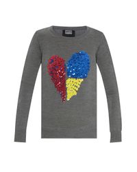 Markus Lupfer | Gray Sequin Heart Natalie Jumper | Lyst