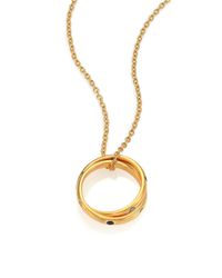 Elizabeth and James | Metallic Mila Black Spinel & White Topaz Pendant Necklace | Lyst