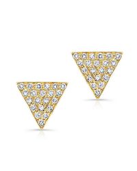 Anne Sisteron - 14kt Yellow Gold Diamond Small Triangle Emma Stud Earrings - Lyst