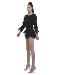Norma Kamali | Black Shorts All Over Fringe | Lyst