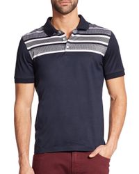 Ferragamo | Blue Herringbone Cotton Polo for Men | Lyst