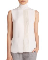 Vince | White Lasercut Sleeveless Turtleneck | Lyst