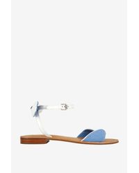 French Connection | Blue Hanson Leather Bow Detail Sandals | Lyst