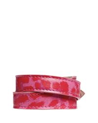 Alexander McQueen | Pink Skull Loop Double Wrap Leopard Print Leather Bracelet | Lyst