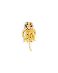 Kenneth Jay Lane | White Crystal Pavé Tulip Brooch | Lyst
