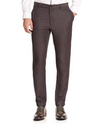 Saks Fifth Avenue | Gray Flat-front Casual Pants for Men | Lyst