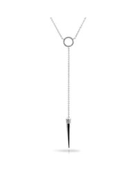 Anne Sisteron | Metallic 14kt White Gold Diamond Open Circle Flirt Lariat Spike Necklace | Lyst