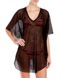 Jordan Taylor Black V-Neck Mesh Cover-Up