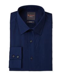 Ben Sherman Blue Navy Stretch Dress Shirt for men