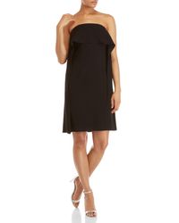 Trina Turk Black Ruffled Strapless Dress