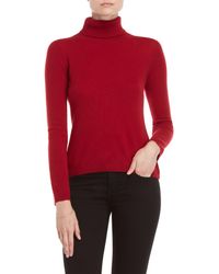 Qi Red Cashmere Turtleneck