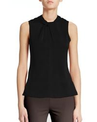 Armani | Black Twist Silk Top | Lyst