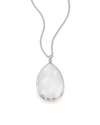 Ippolita | Metallic Rock Candy Clear Quartz & Sterling Silver Elongated Drop Pendant Necklace | Lyst