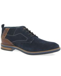 Bugatti Blue Nixon Mens Casual Suede Shoes for men