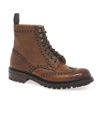 Cheaney Brown Tweed Mens Formal Lace Up Boots for men