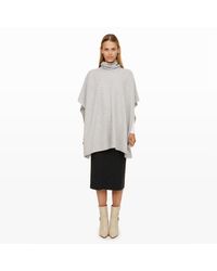Club Monaco | Gray Keara Cashmere Ribbed Poncho | Lyst