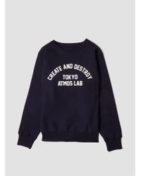 Atmos Lab - Black C&d Crew Neck Sweat Navy for Men - Lyst
