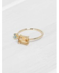 Michelle Oh - Ship Shape Ring Yellow & Aquamarine - Lyst