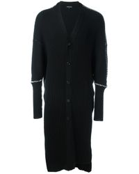 Ann Demeulemeester - Black Cotton Cashmere Long Knit Cardigan Taureg for Men - Lyst