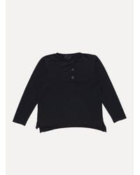 Lost & Found - Black Ss Placket Top - Lyst