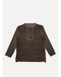 Lost & Found - Green Ss Placket Top - Lyst