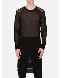 Ann Demeulemeester - Black Long Knit Cotton Sweater for Men - Lyst