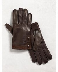 John Varvatos | Brown Nappa Sheepskin Snap Glove for Men | Lyst