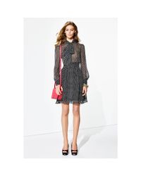Diane von Furstenberg | Black Arabella Tie Neck Silk Dress | Lyst