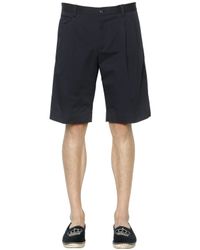 Dolce & Gabbana | Black Stretch Cotton Gabardine Shorts for Men | Lyst