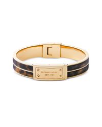 Michael Kors - Black Heritage Gold-tone And Tortoise Acetate Signature Bangle - Lyst