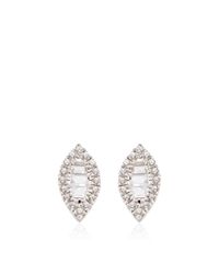 Joelle Jewellery | 18K White Gold Baguette Earrings | Lyst