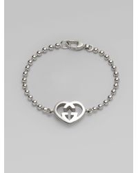 Gucci | Metallic Sterling Silver Love Britt Bracelet | Lyst
