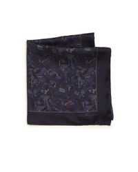 Ferragamo | Blue Plume Silk Pocket Square for Men | Lyst