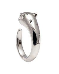 Anita Ko | Metallic White Gold and Tsavorite Panther Ring | Lyst