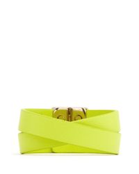 Valentino | Yellow Rockstud Double Wrap Hinge Leather Bracelet | Lyst