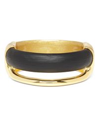 Alexis Bittar | Black Lucite Liquid Metal Stacked Hinge Bangle | Lyst