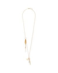 Chloé | Metallic 'harlow' Ostrich Feather Tassel Brass Necklace | Lyst