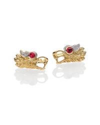 John Hardy | Metallic Naga Ruby, Diamond, Sterling Silver & 18k Yellow Gold Stud Earrings | Lyst