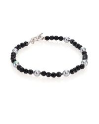 Majorica | Black 10mm Grey Pearl, Crystal & Sterling Silver Beaded Station Bracelet | Lyst