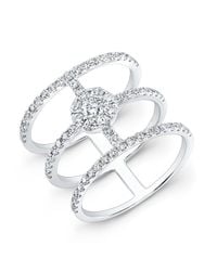 Anne Sisteron - 18kt White Gold Diamond Fleur Ring - Lyst